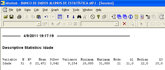 Para as outras variáveis quantitativas discretas ou continuas o processo de