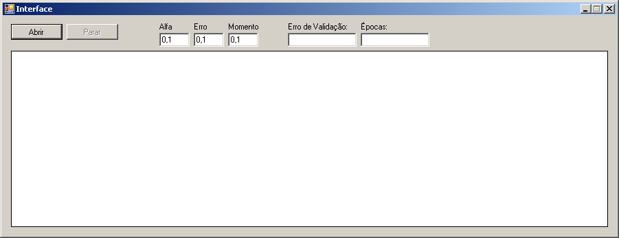 3.2 Interface para Treinamento 26 3.2 Interface para Treinamento Nesta sessão serão apresentados a interface desenvolvida para auxiliar o treinamento da rede neural bem como armazenar a rede treinada.