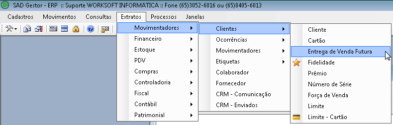 6 Extrato Também é possível visualizar um extrato com a quantidade de produtos