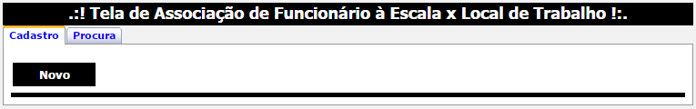 Atribuir ou Trocar Escala do Funcionário sendo esta tela onde informaremos ao sistema qual a escala de trabalho do funcionário, seja ela uma escala inicial de trabalho ou uma nova escala de trabalho