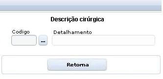 Visualizando o Resumo da Descrição Cirúrgica: 1. Pressionar o ícone abaixo correspondente a descrição que deseja visualizar. 2.