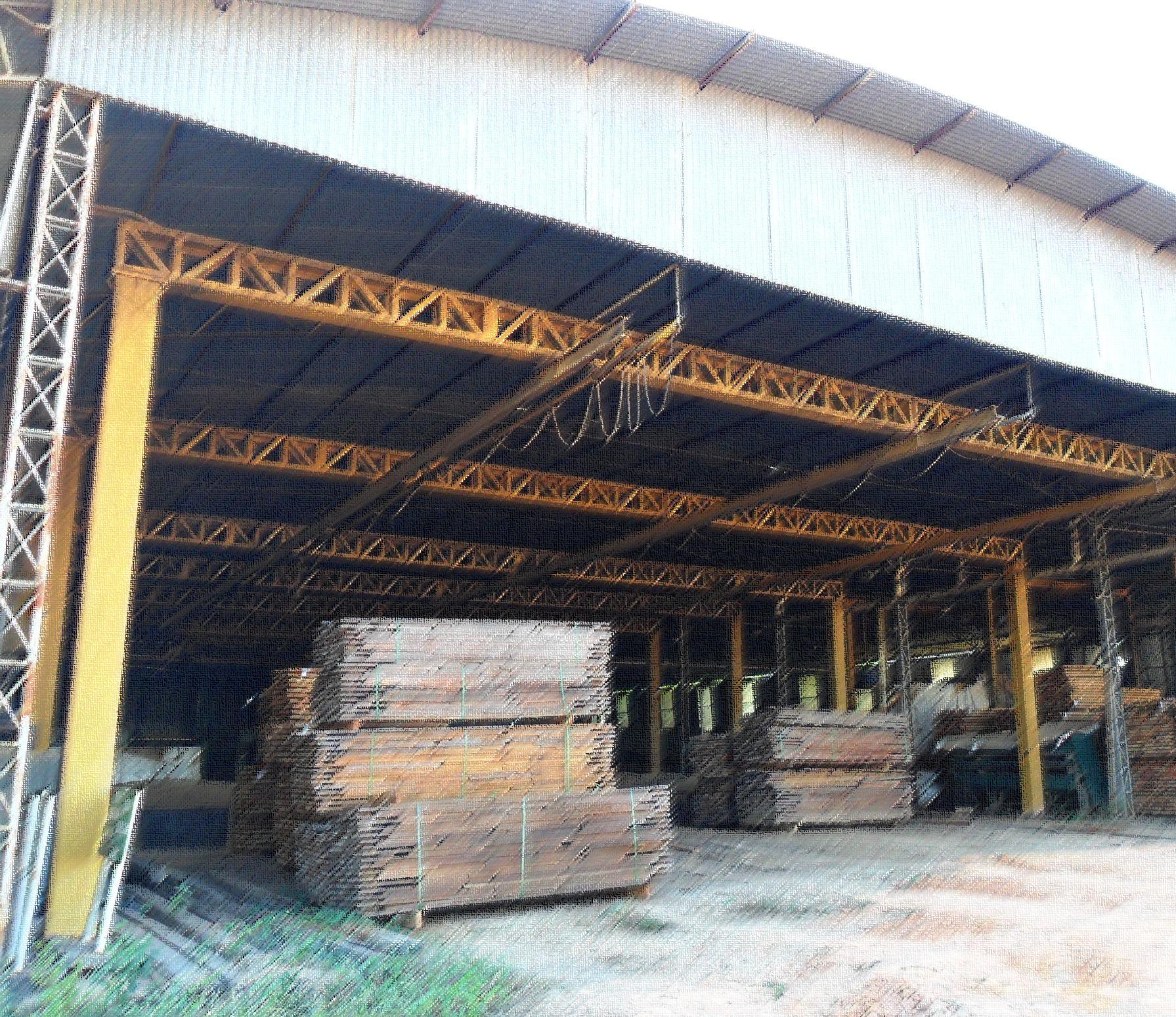 AS OPERAÇÕES INDUSTRIAIS DA MANOA A unidade industrial da MANOA no município de Cujubim - Rondônia, localizada a 50 km da unidade de manejo, possui em sua estrutura uma serraria, uma laminadora, uma