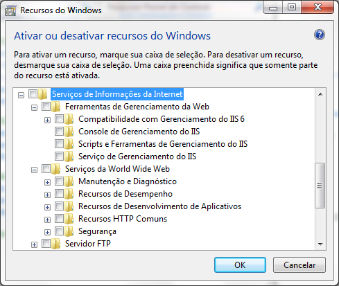 2 Figura 2 - Tela "Programas" no Painel de controle 3. Na janela que se abriu, role a tela até encontrar a opção Serviços de Informações da Internet e a selecione, conforme figura 3.