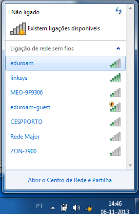 3 Acesso com o Windows 7 Estas instruções destinam-se à configuração da Rede Wi-Fi Eduroam no seu Mac, equipado com o Windows 7.