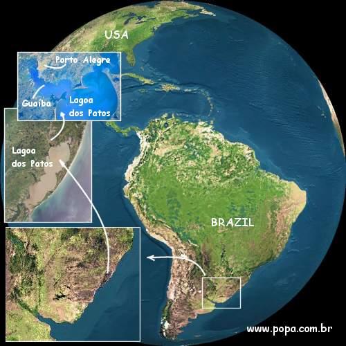 A Lagoa dos Patos é a maior laguna do Brasil e situa-se no Rio Grande