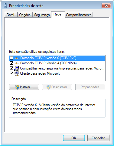 12 - Clique na aba "Rede" e programe os itens conforme as telas abaixo.