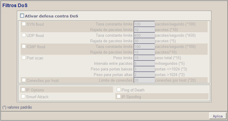 Configuração das Portas: HTTPS: especifica a porta que será utilizada pelo servidor https do Configurador. Por padrão é utilizada a porta 443.