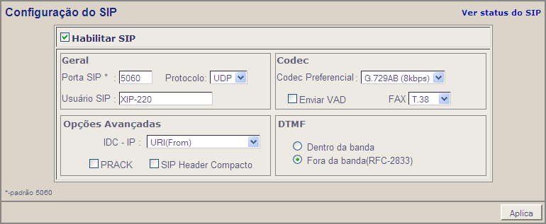 8.3 VoIP As ligações IP são efetuadas utilizando o protocolo SIP (Session Initiation Protocol, RFC3261).