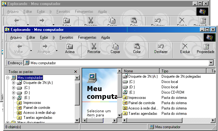 Ou, Pressione a tecla SHIFT enquanto dá um duplo-clique em "Meu Computador". Para fechar as janelas de "Windows Explorer": Dê um duplo-clique no menu de controle de cada janela.