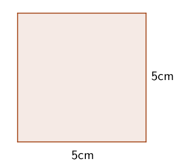 8) Dado o quadrado abaixo, determine a sua área em cm²: A) 5 cm² B) 0 cm² C) 5 cm² D) 20 cm² E) 25 cm² 9) Pedro pensou em um número, somou este número com 73 e obteve o total de 387.