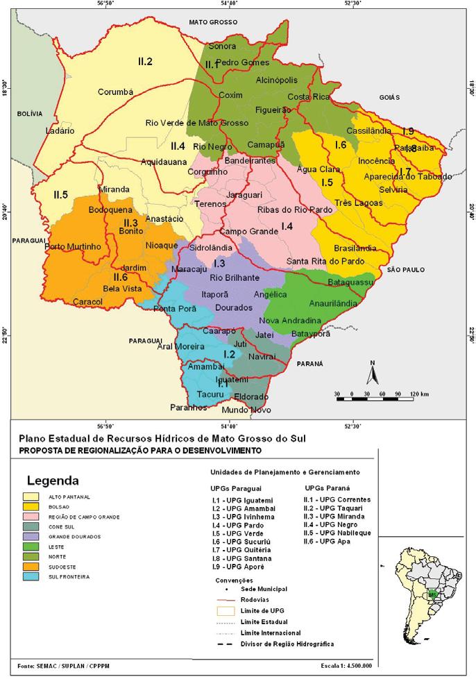 A população de 300 mil habitantes, concentração urbana em Dourados deve ampliar o diálogo com o recém criado Comitê de Bacia do rio Ivinhema, UPG I.3 Ivinhema (Figura 13).