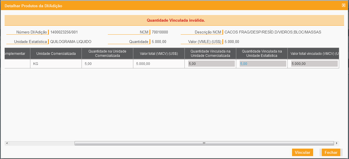 2. Como criar um Ato Concessório Integrado Isenção Deve-se repetir a operação anterior até vincular todas as DI/Adições desejadas.