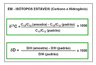 55 Figura 21: Cálculo de isótopos estáveis. Fonte: Apostila Interna do Curso de Formação de Geologia do Petróleo (RH/UP/ECTEP, 2009).