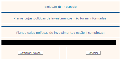 i) Para a emissão e geração do protocolo, o sistema valida as informações prestadas; j) Quando todas as informações obrigatórias estiverem preenchidas o usuário deve clicar no botão Emitir para