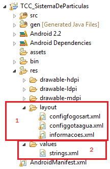 Desenvolvimento Implementação Arquivo AndroidManifest.xml Recursos auxiliares: 1.