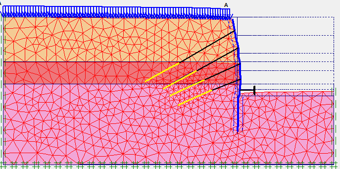 Após cada fase estar caracterizada, o modelo foi corrido, tendo-se obtido os esforços e deslocamentos finais, que servem de referência para o dimensionamento da solução e previsão dos resultados