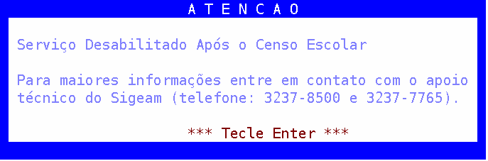 Manutenção da Fase de Origem Esta opção serve para registrar a fase cursada pelo aluno antes de ser matriculado em Classe de Aceleração de Estudos.