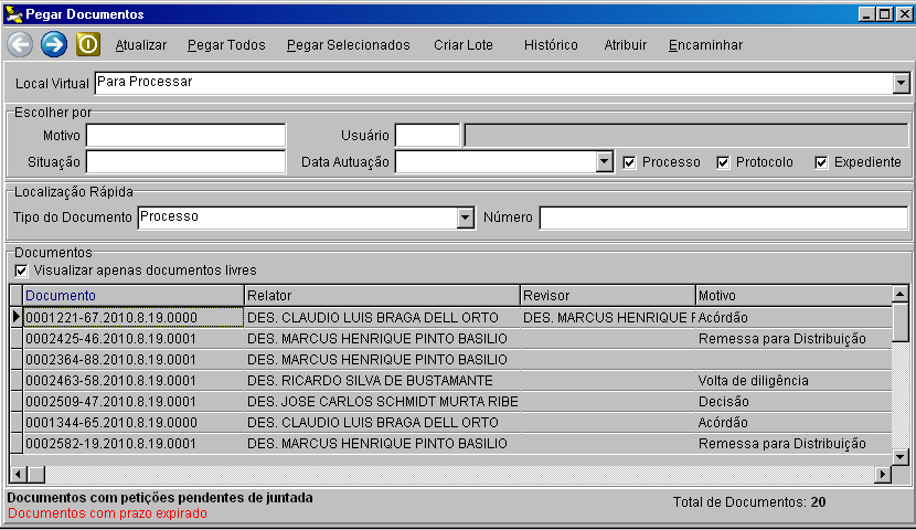 Atenção! A DGTEC não tem autorização para criar Locais Virtuais para cada localização física. Os locais existentes foram definidos pela Comissão de Processo Eletrônico.