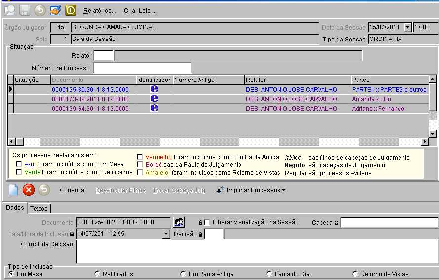 5.3. GERENCIADOR DE SESSÃO DE JULGAMENTO A tela