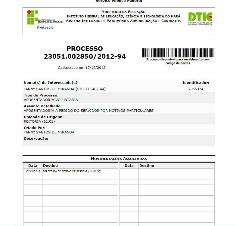 Clique em Voltar para retornar a página anterior. Para imprimir a capa, clique no ícone.