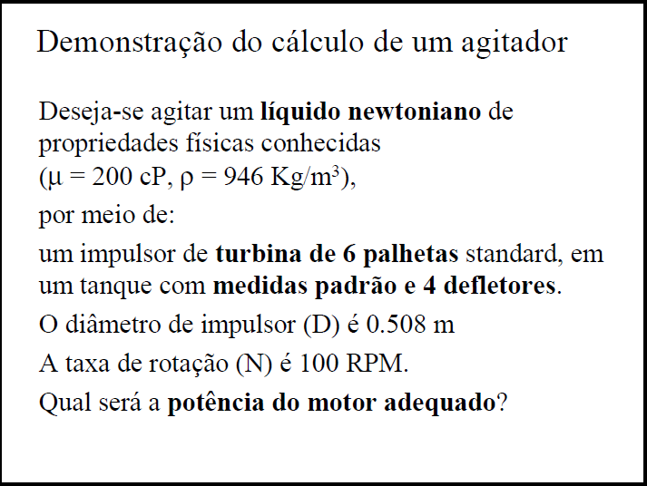 RESOLUÇÃO DE PROBLEMAS ENVOLVENDO SISTEMAS DE AGITAÇÃO