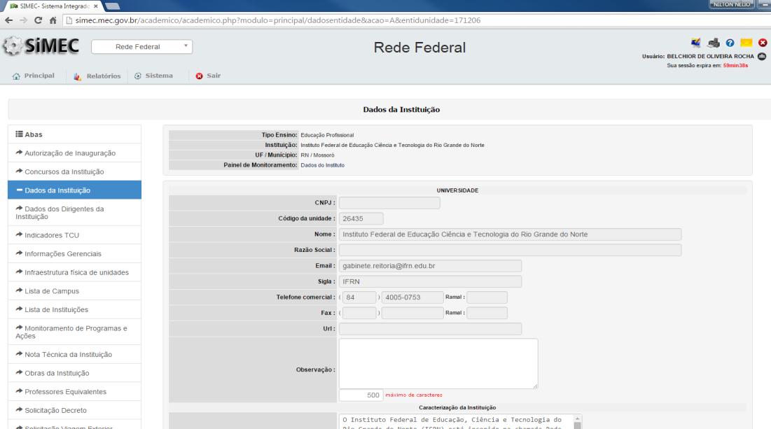 especificadas nas três tabelas seguintes. Outros dados de interesse podem ser visualizados.