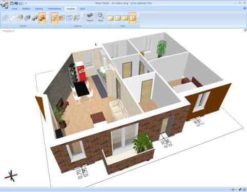 Figura 34. Visualização em 3D do projecto de Arquitectura criado no pcon.planner 28.
