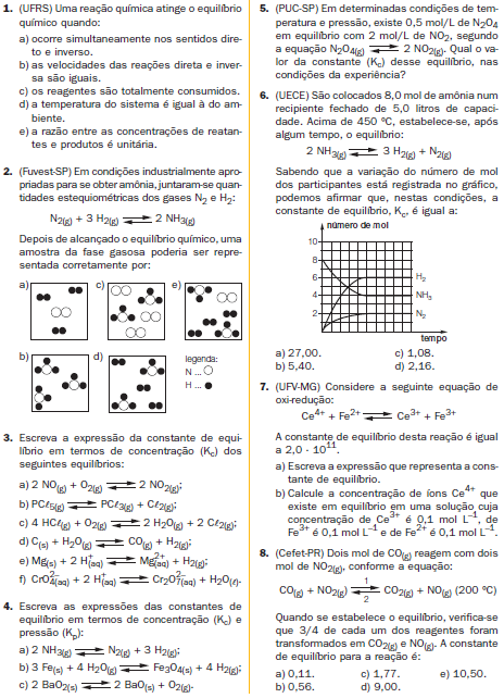 Exercícios QUÍMICA 2º ANO DO