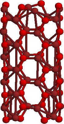 (Nova conformação) Figura 7.2: Representação do nanotubo de óxido de zinco Zn3O3(6,5)chair na forma armchair após processo de otimização. Figura 7.3: Evolução da energia total (ev) do nanotubo de óxido de zinco Zn4O4(8,5)chair na forma armchair com 5 otimizações feitas.