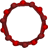 Mas como os diâmetros nas extremidades e no meio vão variando, foi feita uma média para observar a de variação dos diâmetros de cada nanotubo de ZnO nas formas armchair e zig-zag.