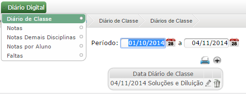 Diário Digital Diário de Classe Em Diário Digital, ao