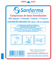 Compressa de Gaze Estéril Neve 100151-11 Fios 100152 13 Fios *Embalagem CX Fechada 180 unid.