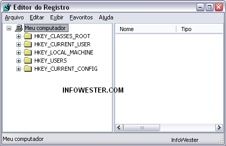 sistema, tentando fazer reparos ou querendo saber para que servem as linhas estranhas do Registro. Mesmo assim, é possível acessar o Registro do Windows. Isso é feito pelo programa Regedit.