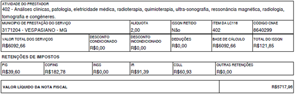 9 Como ilustração, segue um exemplo extraído de uma nota fiscal emitida pelo IHP: 3.1.