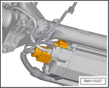 Passat 2006 Desenroscar os parafusos -9- e -10- e baixar ligeiramente o suporte dos agregados. Ter em atenção os cabos eléctricos.