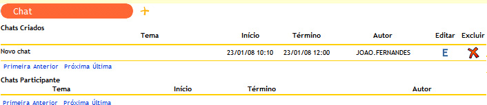 O Chat é uma ferramenta que pode ser utilizada tanto na aula como fora do horário de aula, contanto que o docente fique on-line no horário configurado para acompanhar o chat.