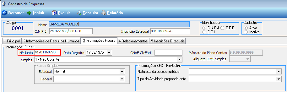 Informações como e-mail, endereço e outros devem estar registrados no cadastro do Contador, inclusive o CRC do Contador, e o CNPJ do escritório de contabilidade, se a empresa é atendida por