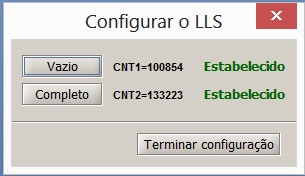 2. Encha todo o tubo de medição com o combustível que será utilizado e insira o medidor. Espere 1 minuto. 3. Na janela do programa, clique no botão Cheio.