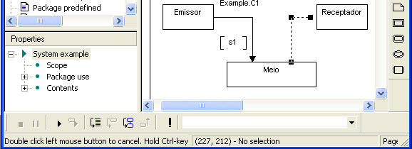 Sistema (1) De início, a AE encontra-se vazia Premir duplamente o rato no símbolo de sistema Editar título para inserir identificador de sistema Se necessário, alterar dimensões do rectângulo de