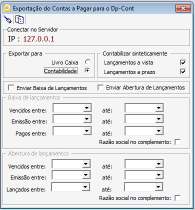 INTEGRAÇÃO\CONTAS A RECEBER- Permite a integração dos títulos de Contas a Receber para Contas a Pagar, caso exista essa necessidade, mediante ao layout anteriormente configurado na rotina Contas a