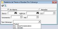 RELATÓRIO DE CONTAS A RECEBER POR TIPO DE COBRANÇA - Neste relatório visualizaremos os totais a receber ou já recebidos dos clientes pelo tipo de