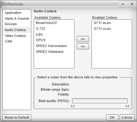 Etapa 5 - Agora você está na tela inicial do X-lite. Clique outra vez sobre SOFTPHONE (Ver Etapa 1), em seguida sobre Preference, e procure Audio codecs.