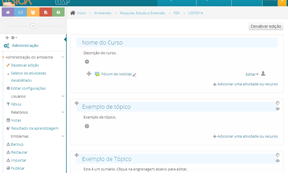 tarefa Possibilita que o aluno faça um envio de arquivo ou texto através do editor do Moodle.