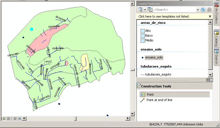 Ponto (Construction Tools>Point) Clique onde deseja criar os pontos