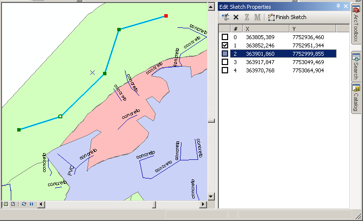 Linha (Editor>Edit Vertices) Sketch Properties Marque os vértices que quer excluir Clique no