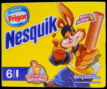 Optimal growth of children Frigor Nesquik (Nestlé, Argentina) Contains 100% natural colorants with Nutri active-b, which is a complex with vitamins and