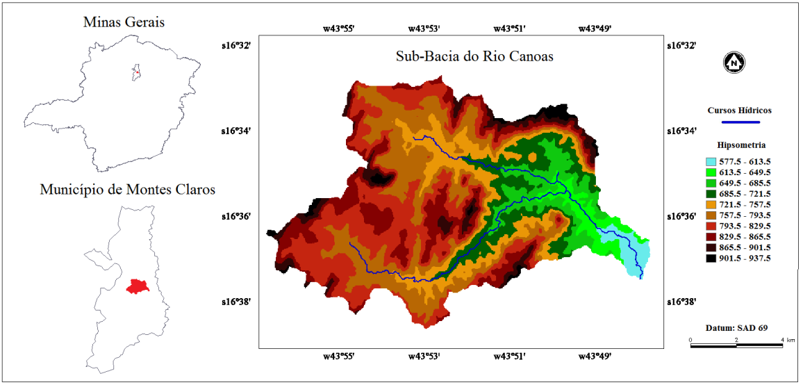 Figura 1 - Localização da Área de Estudo. A base de dados foi construída em um SIG, o SPRING (Câmara et al.