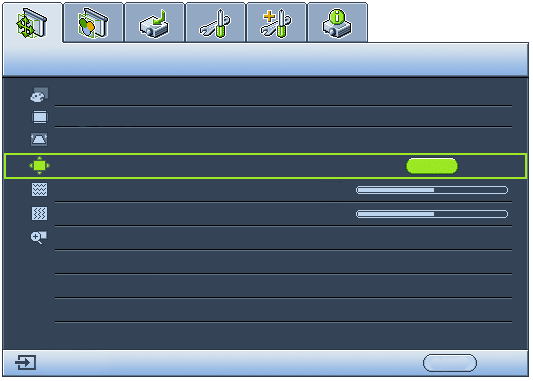 Utilizar os menus O projector está equipado com menus de ecrã para a realização de diversos ajustes e definições. A seguir está uma descrição geral do menu de ecrã.