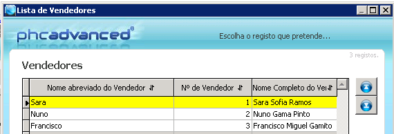 Configurações do vendedor Neste ecrã configura a correspondência do vendedor com o terminal, assim como vários parâmetros para a exportação de dados com o ERP e integração de informação gerada no MSS.