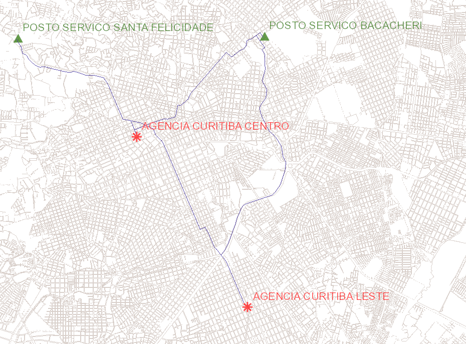 ClosestFacility Visualização no mapa do